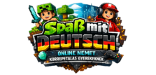 Spaß mit Deutsch Logo – online német korrepetálás gyerekeknek játékos Minecraft és Roblox stílusban